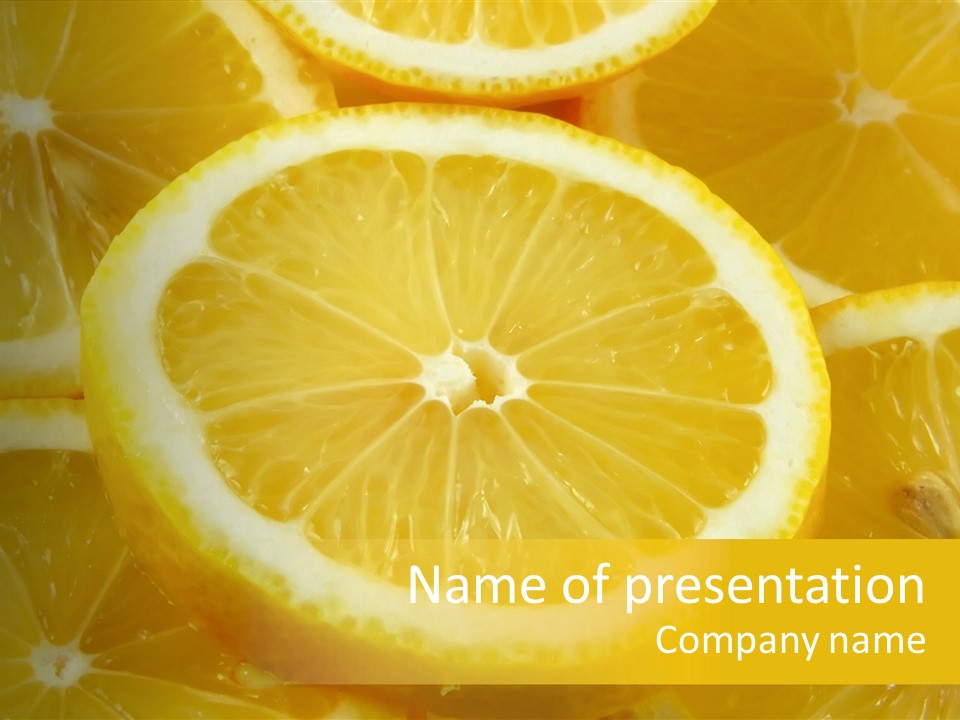 Close Citrus Fruity PowerPoint Template
