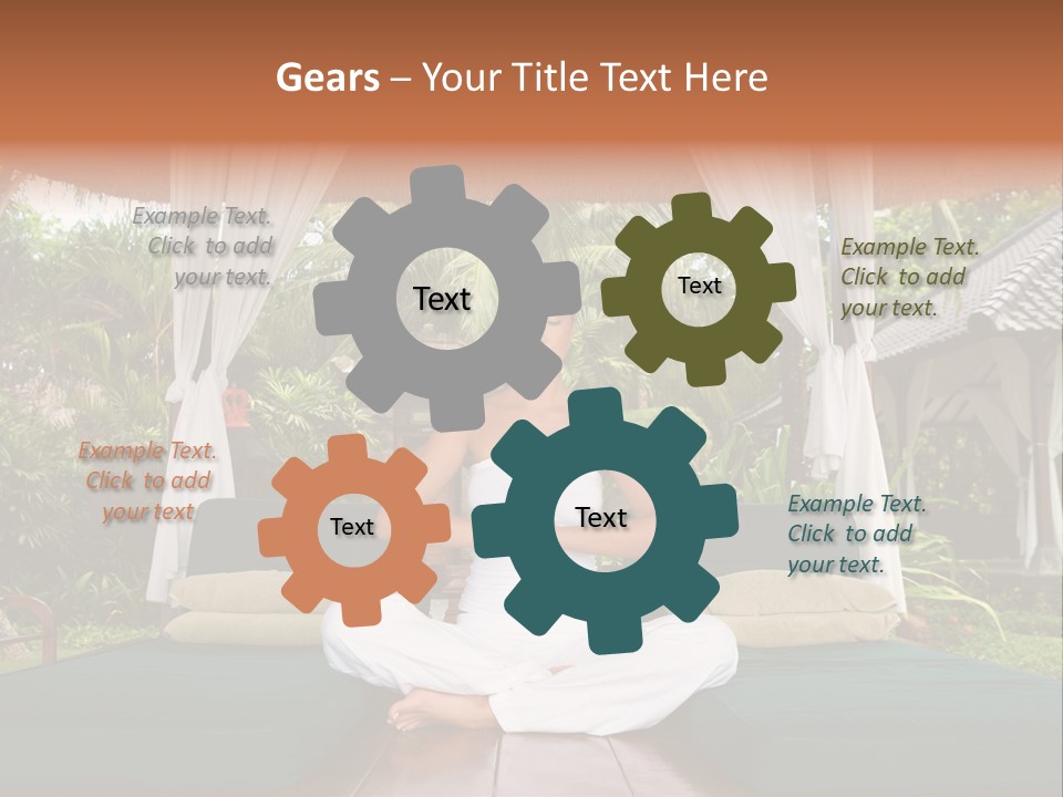 Black Hair Outdoor Model PowerPoint Template