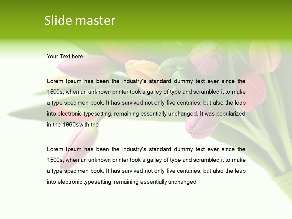 Purple Bouquet Tulips PowerPoint Template