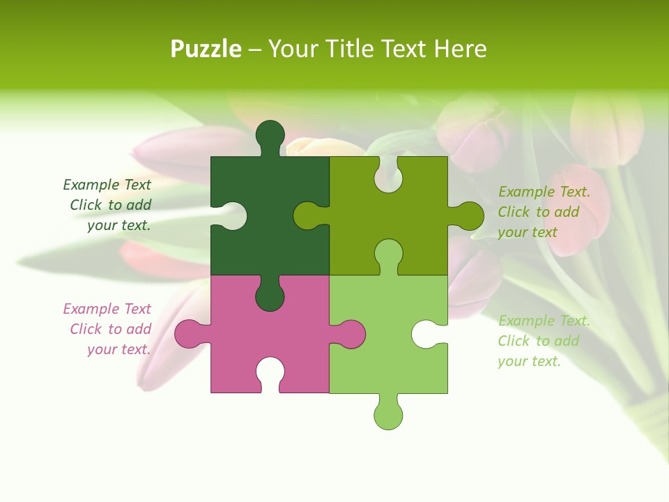 Purple Bouquet Tulips PowerPoint Template