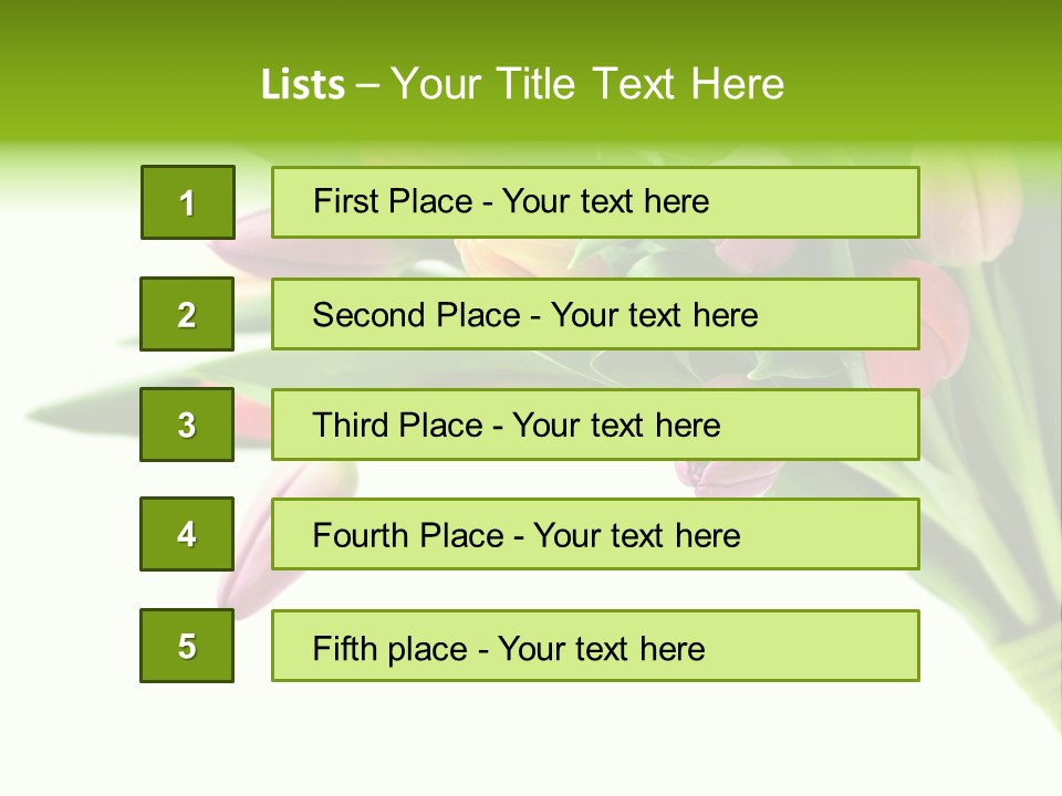 Purple Bouquet Tulips PowerPoint Template