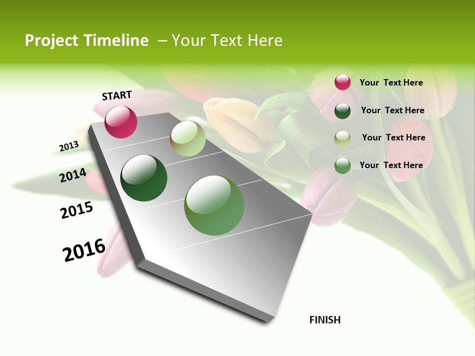 Purple Bouquet Tulips PowerPoint Template