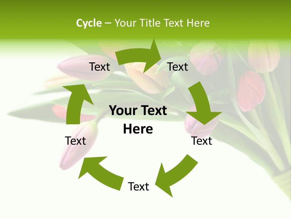 Purple Bouquet Tulips PowerPoint Template