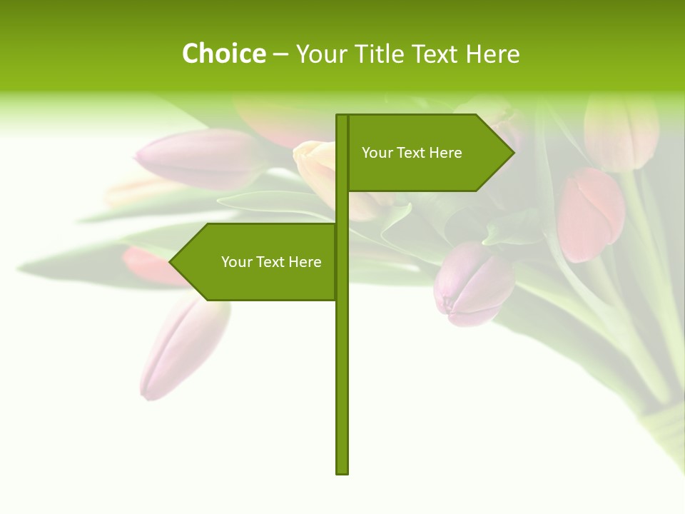 Purple Bouquet Tulips PowerPoint Template