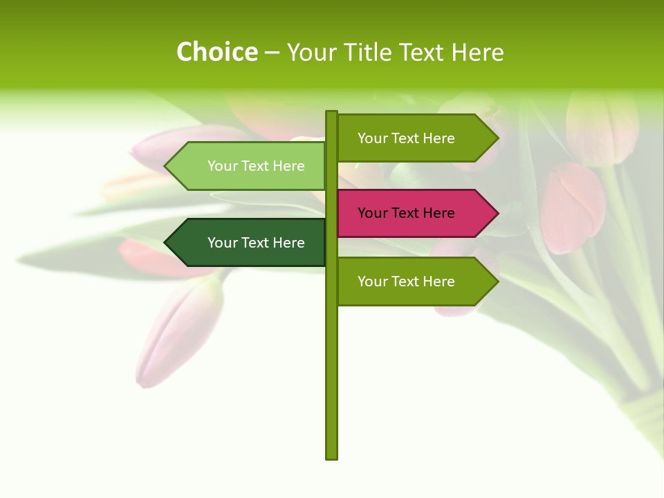 Purple Bouquet Tulips PowerPoint Template