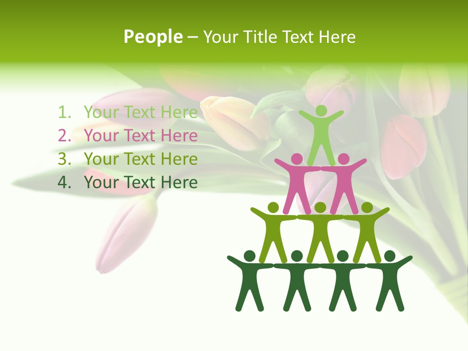 Purple Bouquet Tulips PowerPoint Template