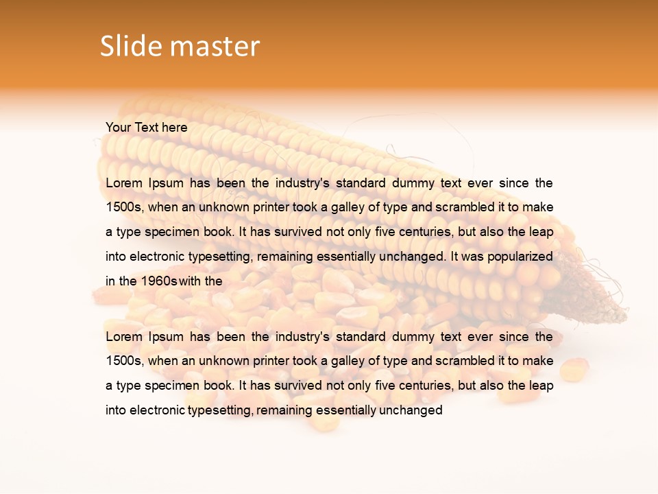 Golden Vegetable Corn PowerPoint Template