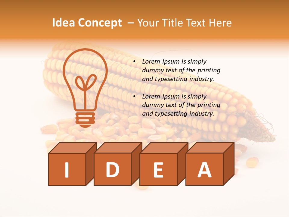 Golden Vegetable Corn PowerPoint Template