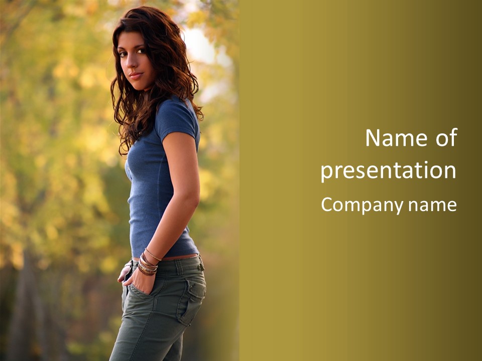 Latina Cute Teen PowerPoint Template