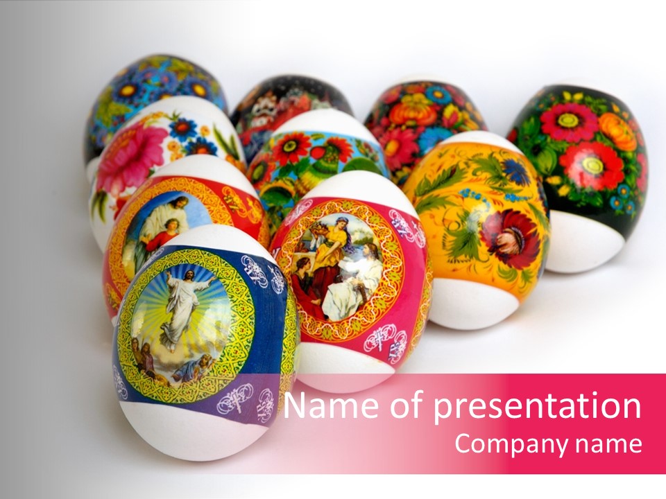 Red Eastertide Chicken PowerPoint Template