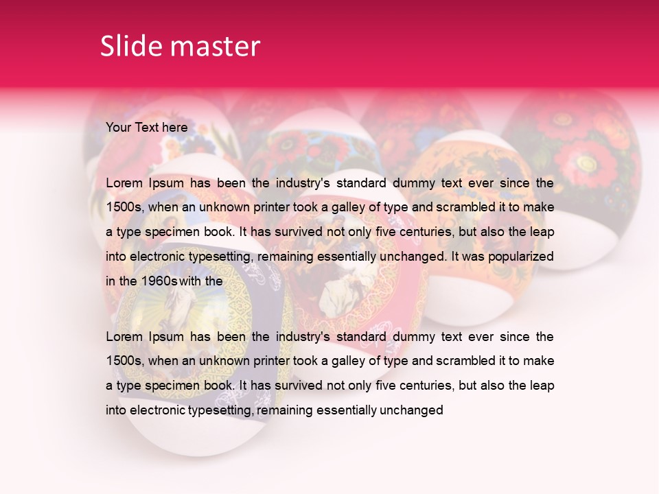 Red Eastertide Chicken PowerPoint Template