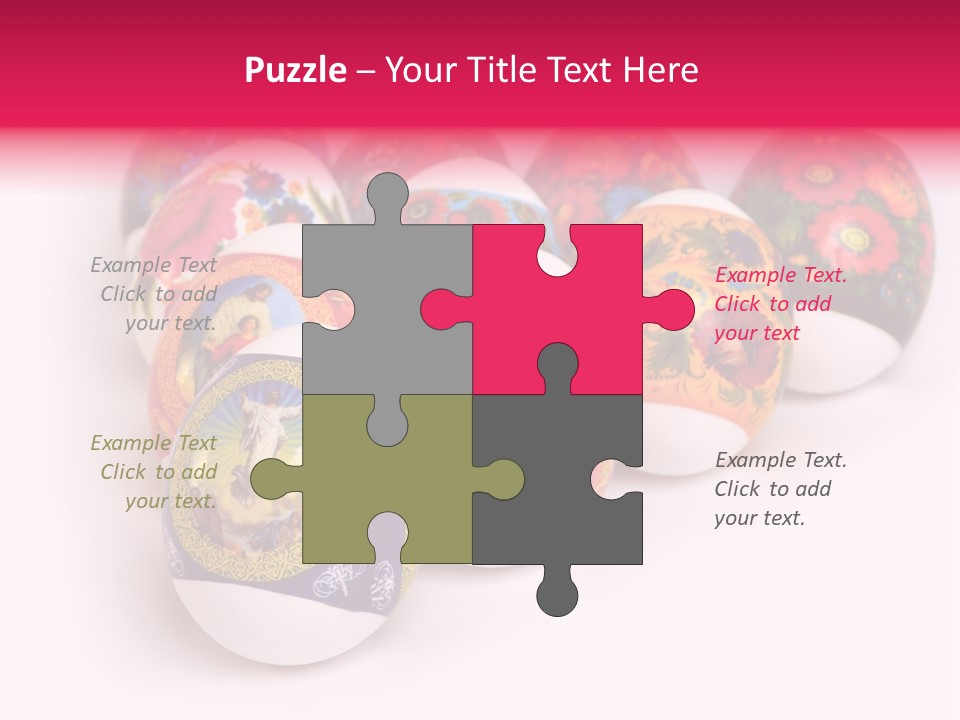 Red Eastertide Chicken PowerPoint Template