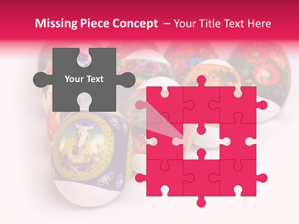 Red Eastertide Chicken PowerPoint Template