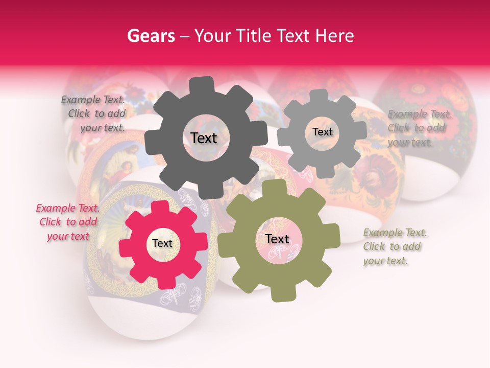 Red Eastertide Chicken PowerPoint Template