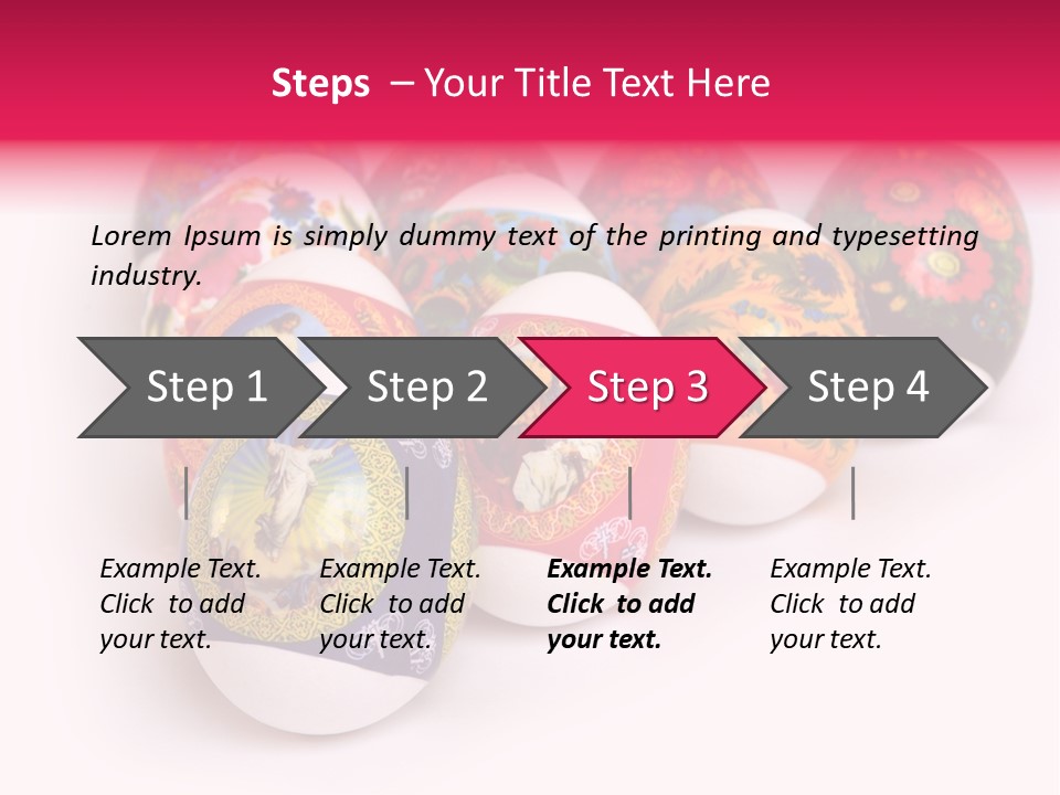 Red Eastertide Chicken PowerPoint Template
