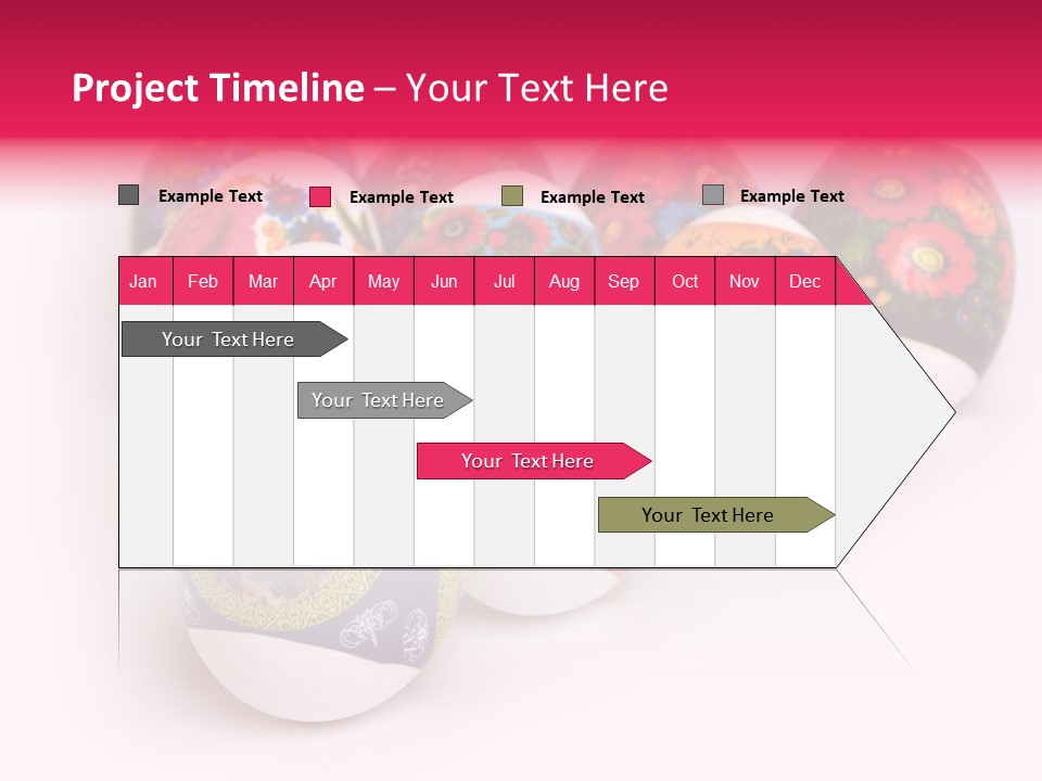 Red Eastertide Chicken PowerPoint Template