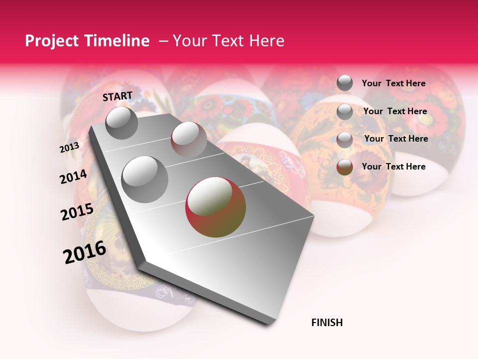 Red Eastertide Chicken PowerPoint Template