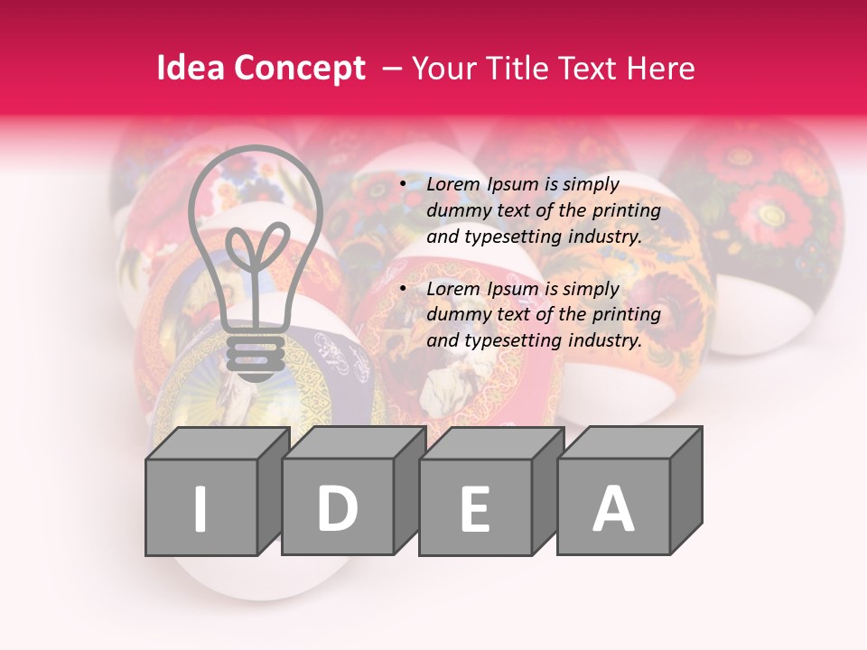 Red Eastertide Chicken PowerPoint Template