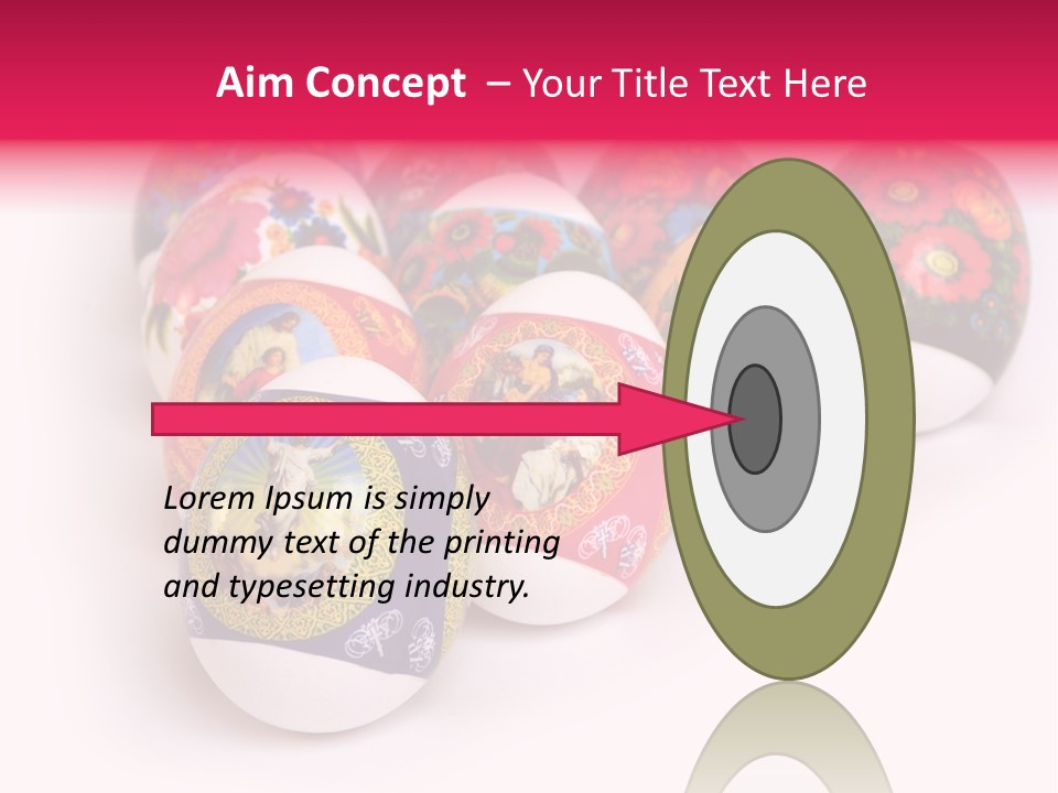 Red Eastertide Chicken PowerPoint Template