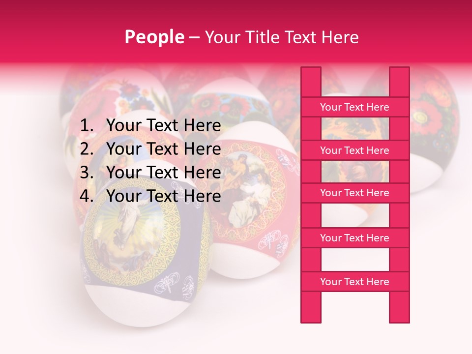 Red Eastertide Chicken PowerPoint Template
