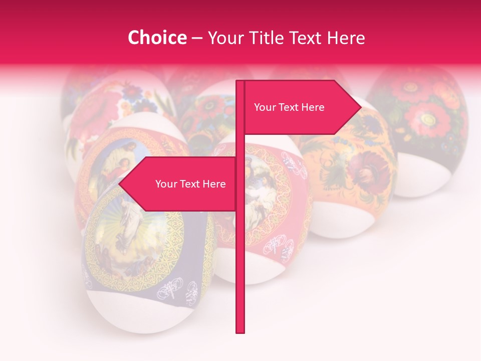 Red Eastertide Chicken PowerPoint Template