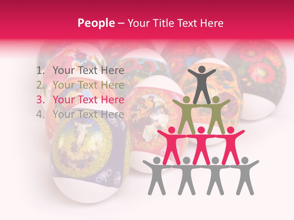 Red Eastertide Chicken PowerPoint Template