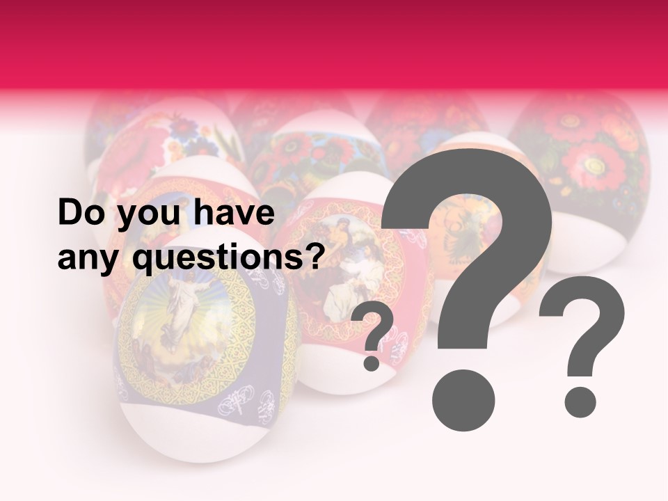 Red Eastertide Chicken PowerPoint Template