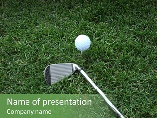 Ball Grass Tiger Woods PowerPoint Template