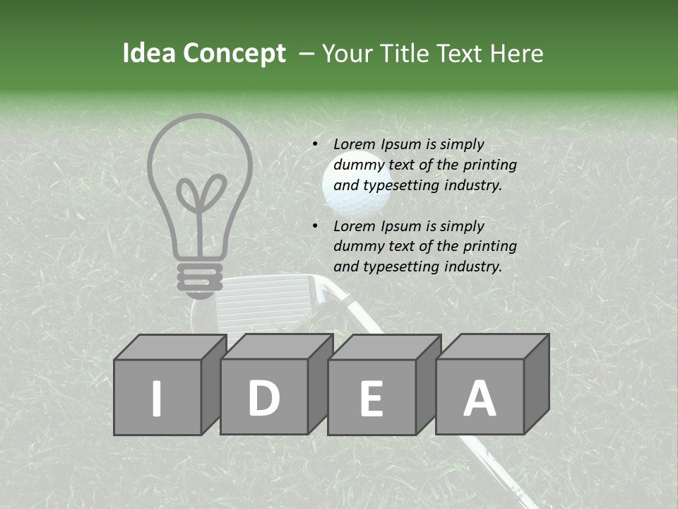 Ball Grass Tiger Woods PowerPoint Template