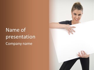 Teenager Girl Communicate PowerPoint Template