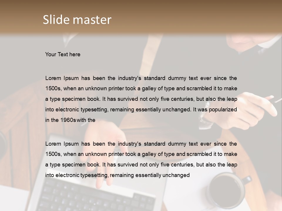 Dark Pen Laptop PowerPoint Template