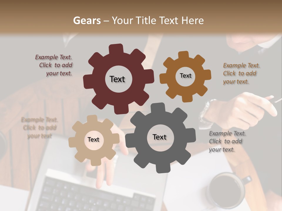 Dark Pen Laptop PowerPoint Template