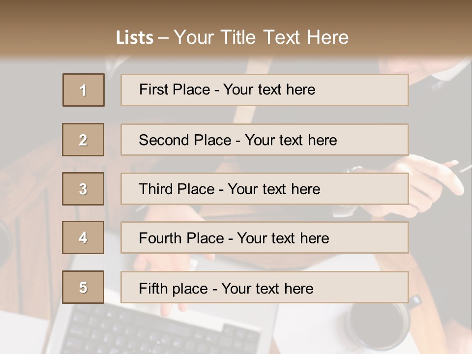 Dark Pen Laptop PowerPoint Template