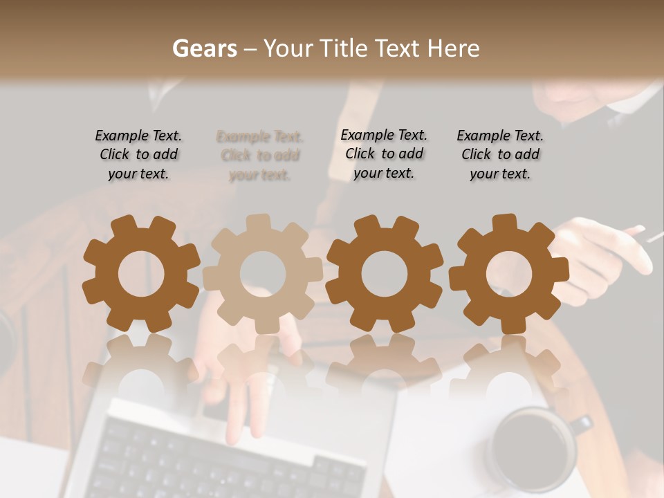 Dark Pen Laptop PowerPoint Template