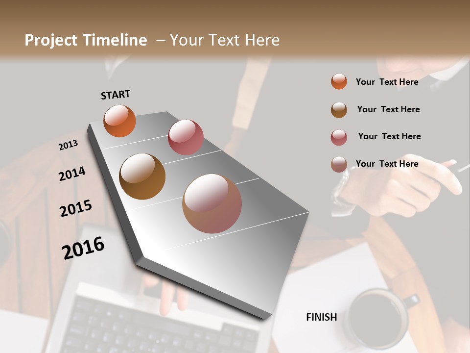 Dark Pen Laptop PowerPoint Template