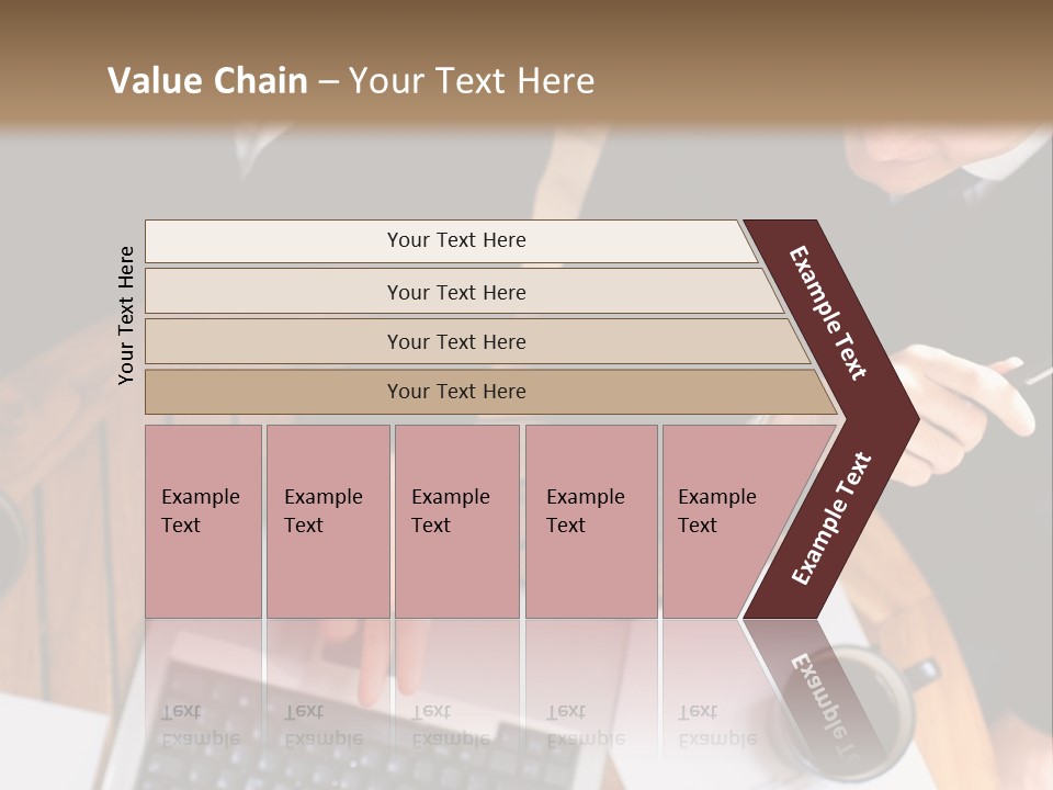 Dark Pen Laptop PowerPoint Template
