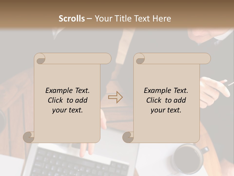 Dark Pen Laptop PowerPoint Template