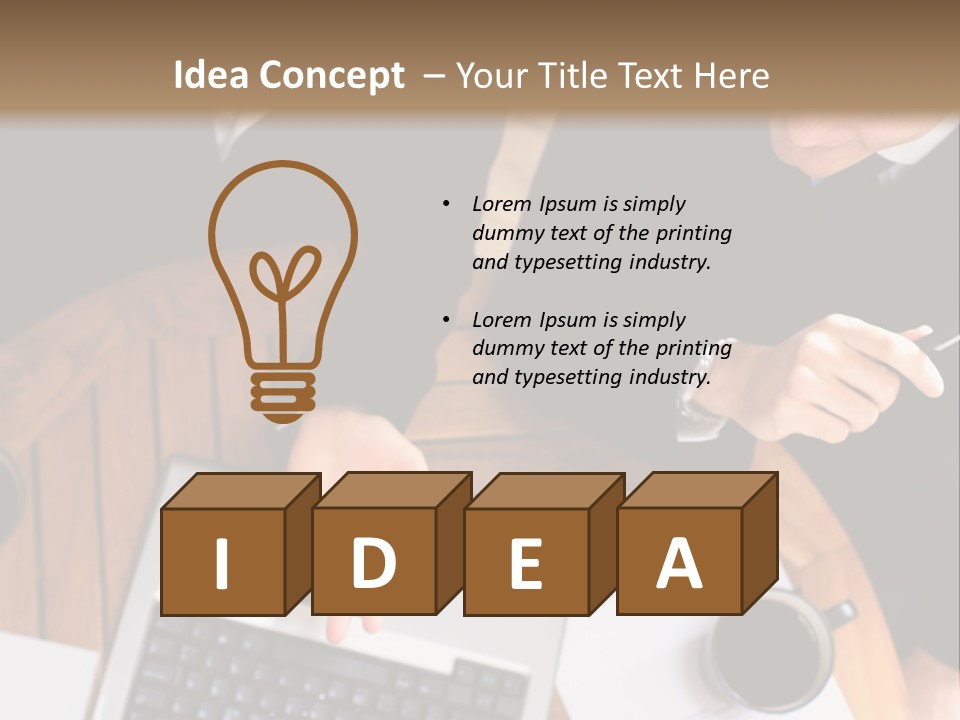 Dark Pen Laptop PowerPoint Template