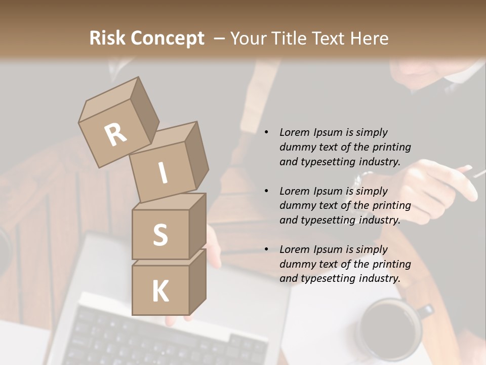 Dark Pen Laptop PowerPoint Template