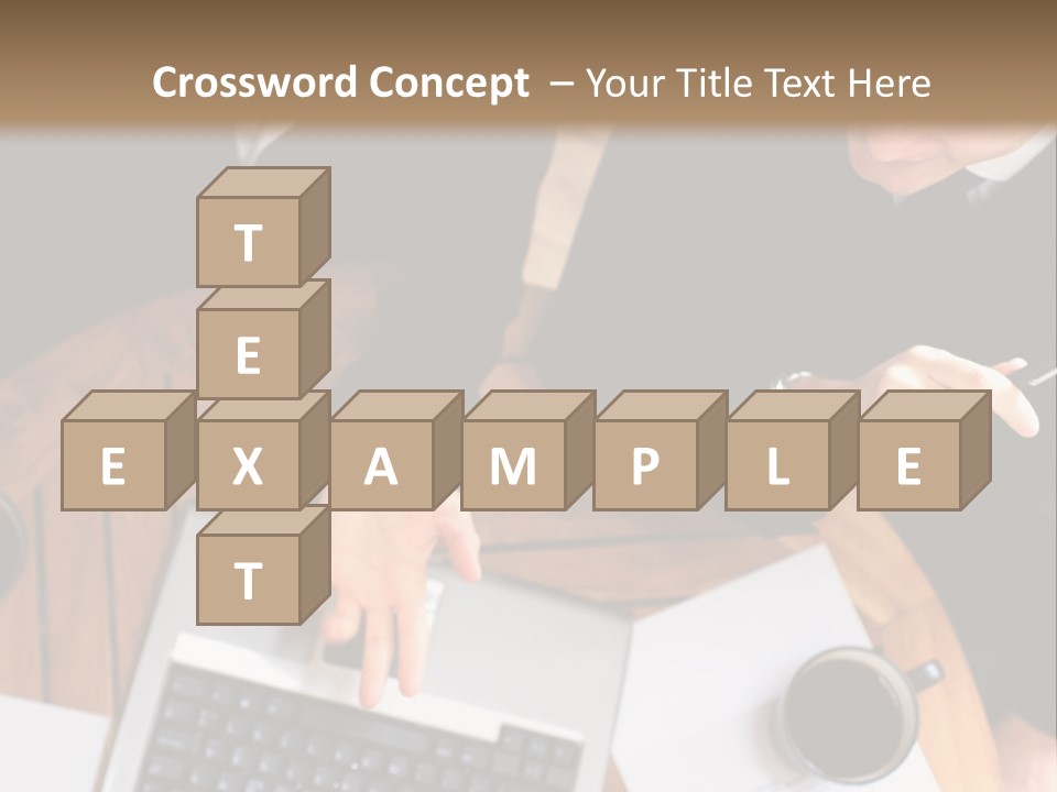 Dark Pen Laptop PowerPoint Template