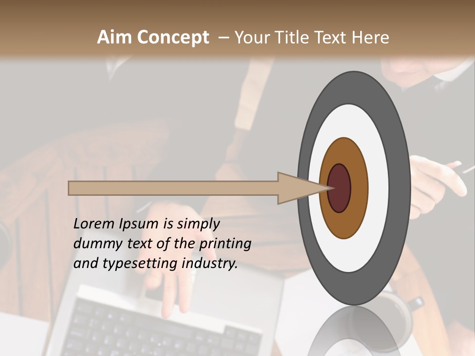 Dark Pen Laptop PowerPoint Template