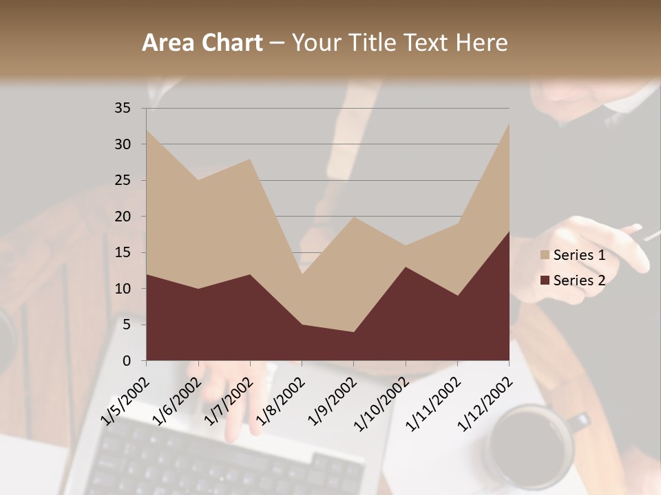 Dark Pen Laptop PowerPoint Template