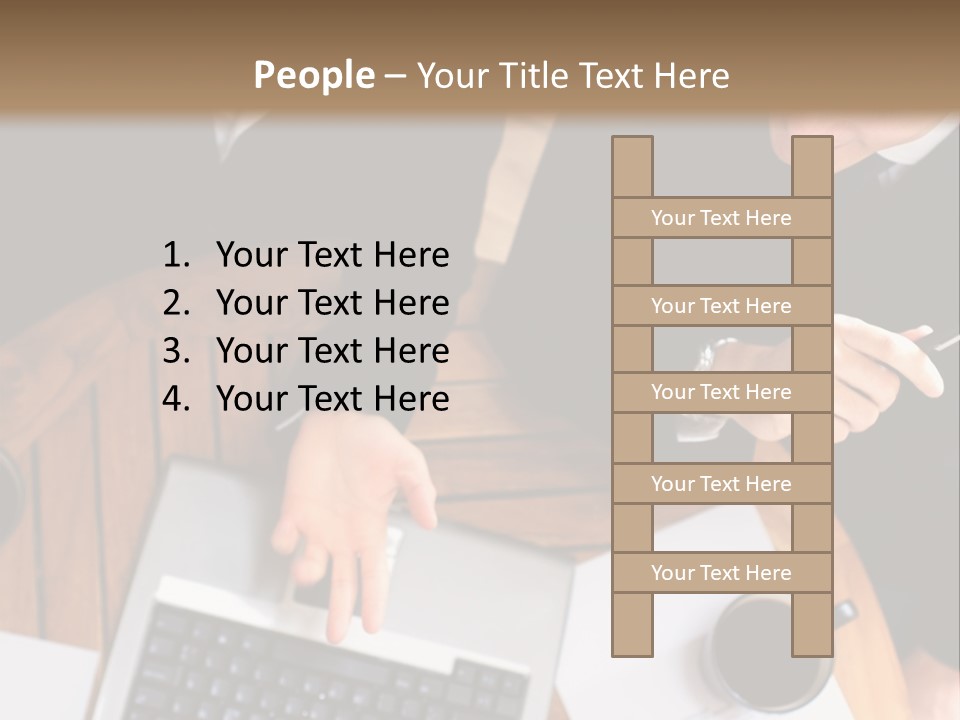 Dark Pen Laptop PowerPoint Template
