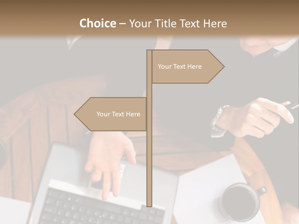 Dark Pen Laptop PowerPoint Template