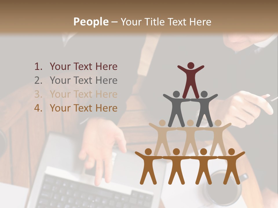 Dark Pen Laptop PowerPoint Template