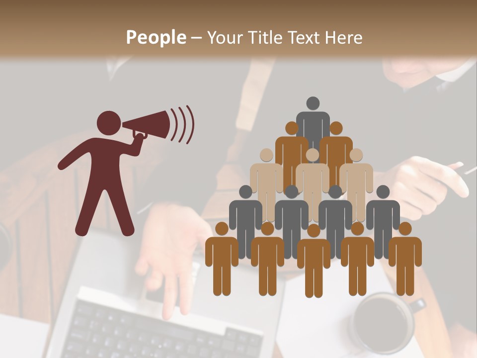 Dark Pen Laptop PowerPoint Template