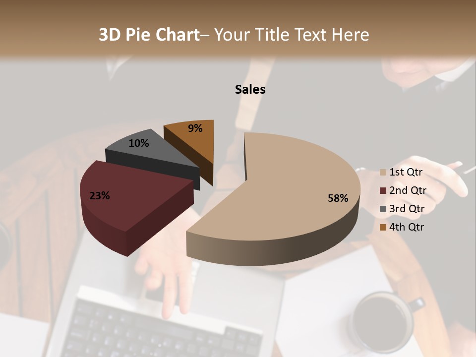 Dark Pen Laptop PowerPoint Template