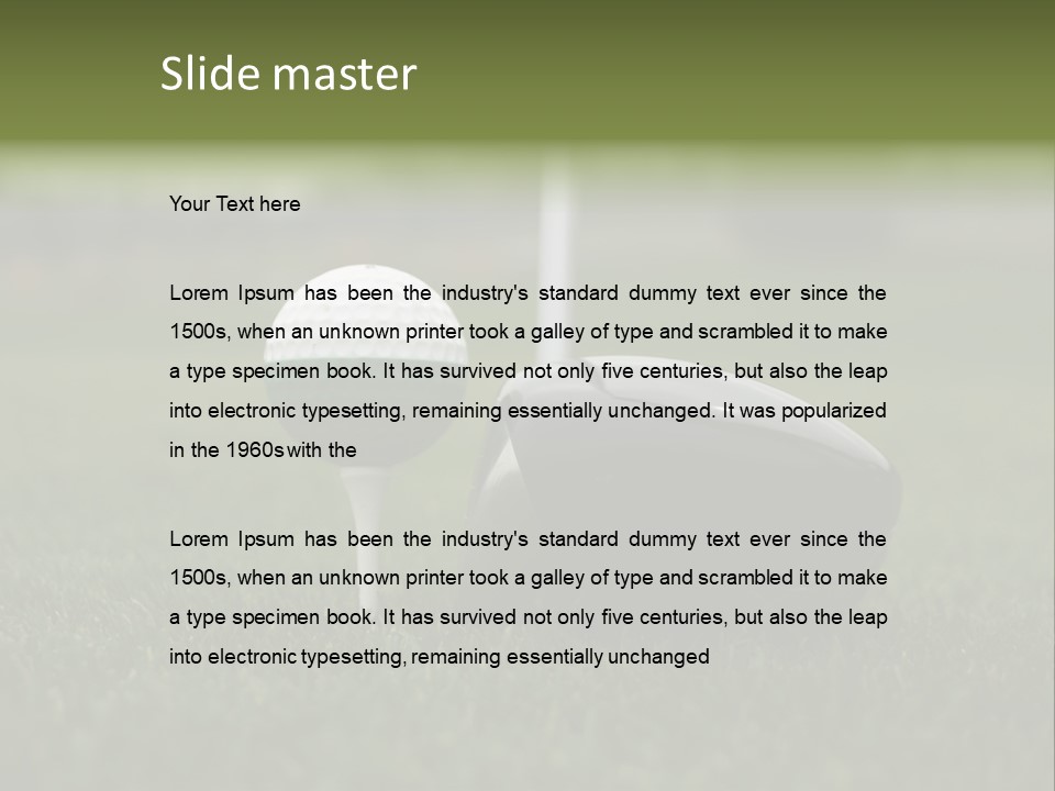 Balle Driver Balle De Golf PowerPoint Template