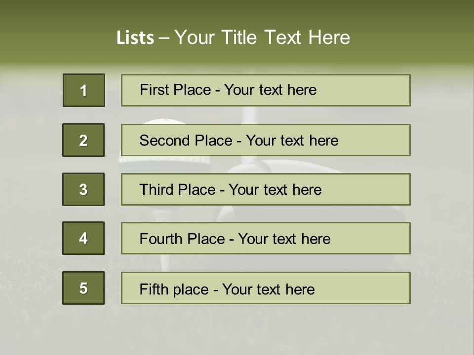 Balle Driver Balle De Golf PowerPoint Template