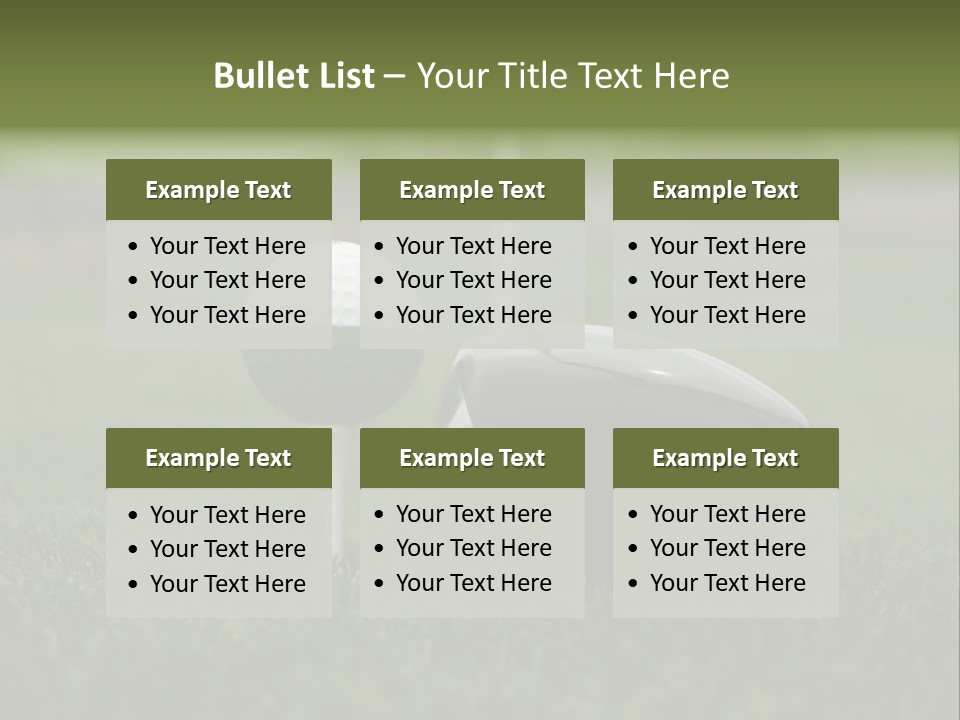 Balle Driver Balle De Golf PowerPoint Template